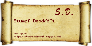 Stumpf Deodát névjegykártya